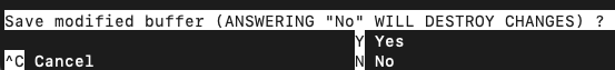 Saving with Nano in the Terminal window For Beginners